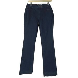 Peace Love World Dark Wash Denim Jeans Bootcut Frayed Hem Size 8